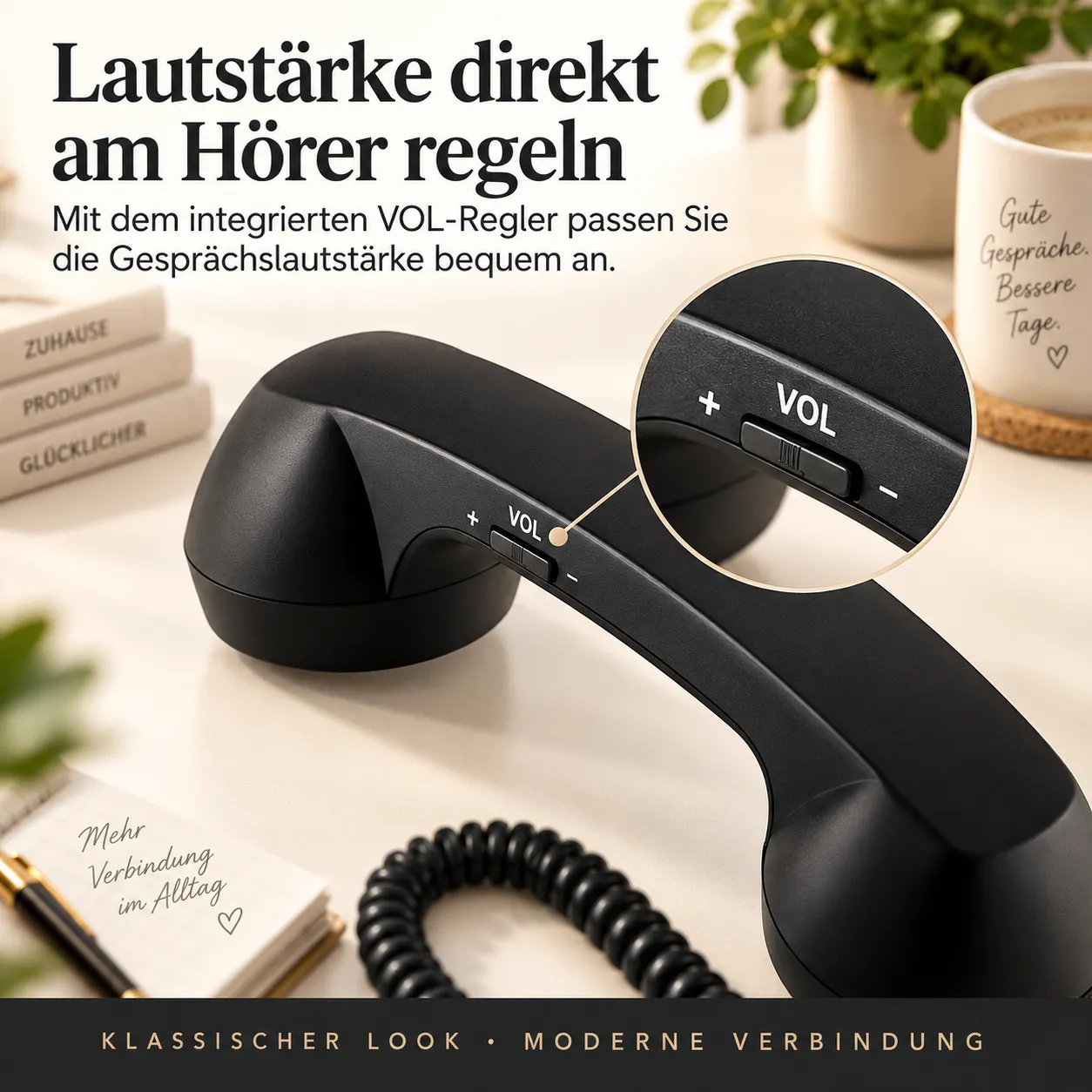 Retro Telefonhörer vier Farben